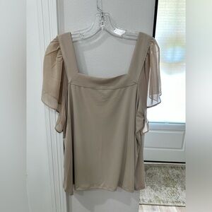 Calvin Klein neutral color blouse XLA square neck
